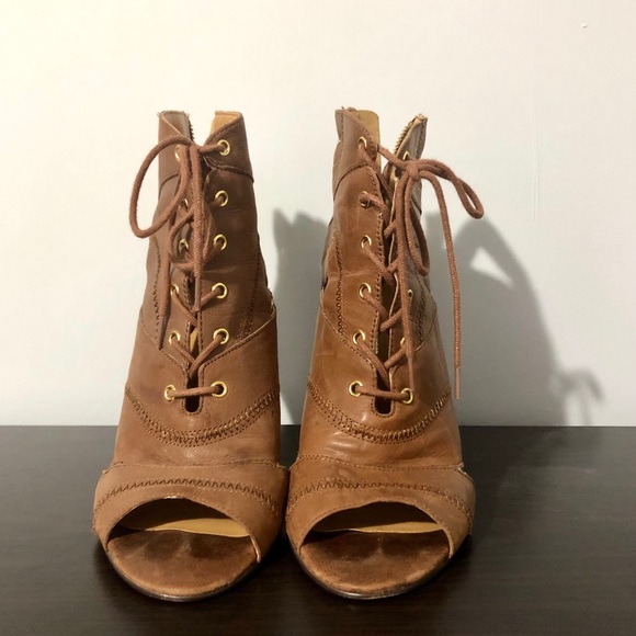 Nine West leather tie up heels - Picture 3 of 4